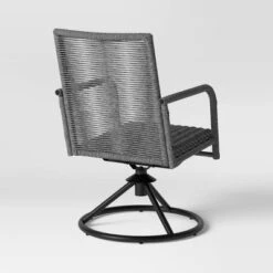 2pc Granby Padded Wicker Outdoor Patio Dining Chairs Swivel Chairs Gray - Threshold™ -Threshold Sales Store GUEST 02fa95a9 1941 4d79 b020 464fa9002c2a