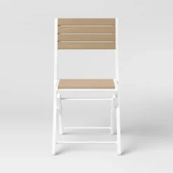 Bryant 4pk Faux Wood Folding Patio Bistro Chairs - White/Light Wood - Threshold™ -Threshold Sales Store GUEST 048e3749 da5e 4a40 8226 5119b7660d58