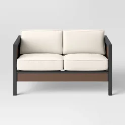 Bryant 2pc Faux Wood Patio Loveseat & Coffee Table - Gray/Natural - Threshold™ -Threshold Sales Store GUEST 05b58bcc 6055 4060 86c3 573372c6e051