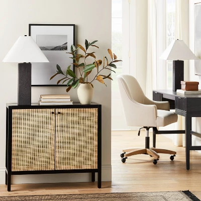 Square Table Lamp With Tapered Shade Black - Threshold™ Designed With Studio McGee 1 Square Table Lamp With Tapered Shade Black - Threshold™ Designed With Studio McGee