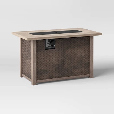 Stamped Steel Wicker Propane Fire Pit Brown - Threshold™ 2 Stamped Steel Wicker Propane Fire Pit Brown - Threshold™ - Image 2