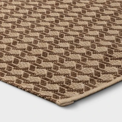 Cane Weave Outdoor Rug Tan - Threshold™ 2 Cane Weave Outdoor Rug Tan - Threshold™ - Image 2