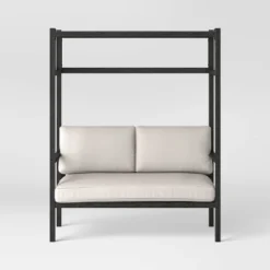 Ryegate 2pc 4' Mini Patio Daybed With Ottoman Weathered Teak - Threshold™ -Threshold Sales Store GUEST 21a748c0 b63f 40d1 bcbd 1159f522c39f