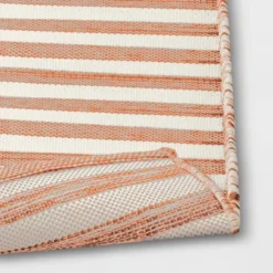 7'x10' Narrow Wornstripe Rectangular Woven Outdoor Area Rug Coral Orange - Threshold™ -Threshold Sales Store GUEST 25e56bbe db53 43e9 807e 1d35d9996e1a