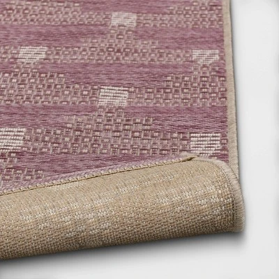 Modern Tile Outdoor Rug Pink - Threshold™ 2 Modern Tile Outdoor Rug Pink - Threshold™ - Image 2