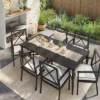 Searsburg Aluminum 6 Person Rectangle Slat Top Patio Dining Table, Outdoor Furniture - Black - Threshold™