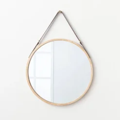 26" Wood Mirror With Pleather Strap Hanger - Threshold™ Designed With Studio McGee -Threshold Sales Store GUEST 2dcb4778 974a 4df9 97e6 162547563357
