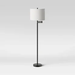 Metal Column Swing Arm Floor Lamp Black - Threshold™ -Threshold Sales Store GUEST 38b04ef2 c9d6 4bff 8ba2 20444e77e7fb