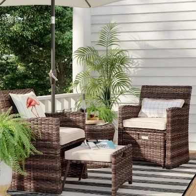 Halsted 5pc Wicker Small Space Patio Furniture Set - Threshold 13 Halsted 5pc Wicker Small Space Patio Furniture Set - Threshold - Image 13