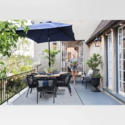 Pattern Stripe Outdoor Rug Blue - Threshold™ -Threshold Sales Store GUEST 5c84472d 2247 47de 8262 5740faddfbb9