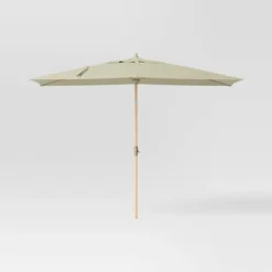 10'x6' Rectangular Market Patio Umbrella - Light Wood Pole - Threshold™ -Threshold Sales Store GUEST 5fb33983 be50 4af3 8602 ec3479445938