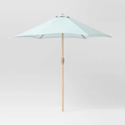 9'x9' Market Patio Umbrella - Light Wood Pole - Threshold™ -Threshold Sales Store GUEST 6f6208b7 69b3 4860 8b1c 0efc735fa205