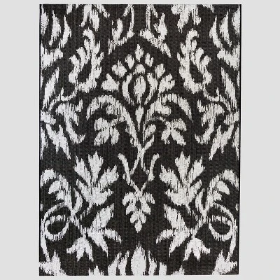 Garden Ikat Outdoor Rug Black - Threshold 4 Garden Ikat Outdoor Rug Black - Threshold - Image 4