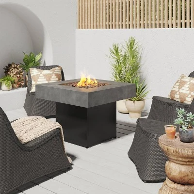 34" Square Liquid Propane Fire Pit - Gray - Threshold™ 1 34" Square Liquid Propane Fire Pit - Gray - Threshold™