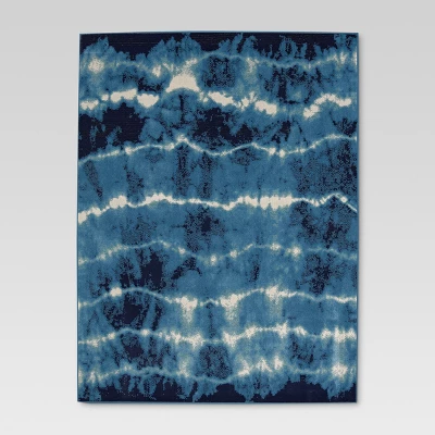 Shibori Waves Outdoor Rug Navy - Threshold™ 5 Shibori Waves Outdoor Rug Navy - Threshold™ - Image 5