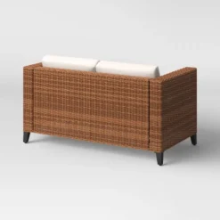 Brookfield Steel Wicker Loveseat - Light Brown - Threshold™ -Threshold Sales Store GUEST 89cfd654 7349 4873 8e2b c4b510806e85