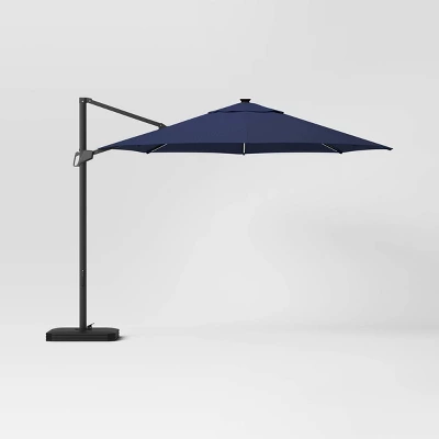 11'x11' Offset Solar Patio Umbrella - Black Pole - Threshold™ 6 11'x11' Offset Solar Patio Umbrella - Black Pole - Threshold™ - Image 6