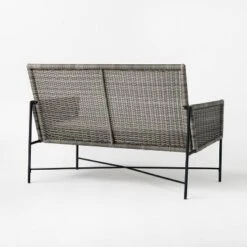 Wicker & Metal X Frame Patio Loveseat - Gray - Threshold™ Designed With Studio McGee -Threshold Sales Store GUEST a007800d 2bb8 49be 8c3b 00a66dcf20a9