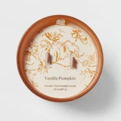 20oz Glass Woodwick Vanilla Pumpkin Candle - Threshold™ -Threshold Sales Store GUEST a5419cb6 c88b 4c21 a56b d71789983174