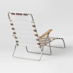 Striped Aluminum Beach Lounger With Wood Arms - Threshold™ -Threshold Sales Store GUEST a72bf634 d3db 44d5 b2f4 d19d9498af18