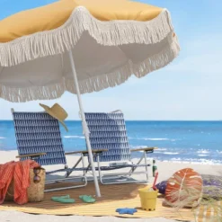 5 Position Beach Chair With Aluminum Frame & Wood Arms - Threshold™