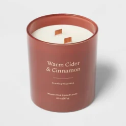 20oz Glass Woodwick Warm Cider & Cinnamon Candle - Threshold™ -Threshold Sales Store GUEST b7dc905f 063c 41e1 a717 5c6e568b7ff6