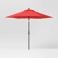 9'x9' Market Solar Patio Umbrella - Black Pole - Threshold™ -Threshold Sales Store GUEST ba85e5df 6421 46b1 bdf3 9dbaa9526283