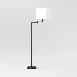 Metal Column Swing Arm Floor Lamp Black - Threshold™ -Threshold Sales Store GUEST c21ce950 97a7 429f 923d d0cc29f2e74d