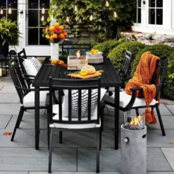 Fairmont Rectangle Steel Patio Dining Table, Outdoor Furniture - Black - Threshold™ -Threshold Sales Store GUEST cc103f92 5bc1 4c8b bbcb d72cc712cef0