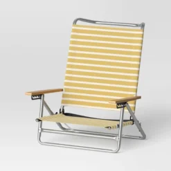 5 Position Beach Chair With Aluminum Frame & Wood Arms - Threshold™ -Threshold Sales Store GUEST cdd41c2e 63f3 4f46 8f01 e5634e896ecf