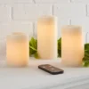 3pk 6" X 3" LED Flameless Black Wick Candle Cream - Threshold™