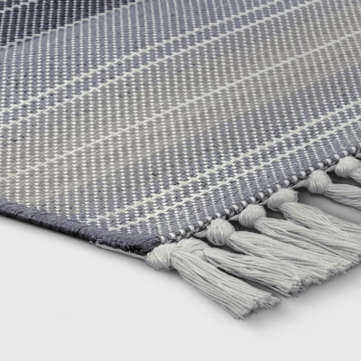 5' X 7' Striped Tapestry Outdoor Rug Gray - Threshold™ 2 5' X 7' Striped Tapestry Outdoor Rug Gray - Threshold™ - Image 2