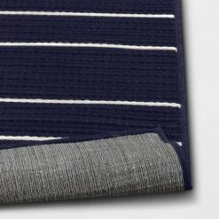 7'x10' Thin Stripe Rectangular Woven Outdoor Area Rug Navy/Ivory - Threshold™ 5 7'x10' Thin Stripe Rectangular Woven Outdoor Area Rug Navy/Ivory - Threshold™ -Threshold Sales Store GUEST d8dd5e92 4349 401f 907f d39c6645ef8e
