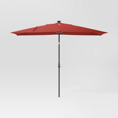 10'x6' Rectangular Solar Market Patio Umbrella - Black Pole - Threshold™ 7 10'x6' Rectangular Solar Market Patio Umbrella - Black Pole - Threshold™ - Image 7