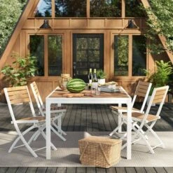 Bryant 4pk Faux Wood Folding Patio Bistro Chairs - White/Light Wood - Threshold™ -Threshold Sales Store GUEST dface071 cb6b 4869 831f 8e48b409e9b6