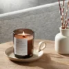 Clear Colored Glass With Woodwick And Brass Metal Inset Lid Acorn + Black Pine Candle Brown - Threshold™
