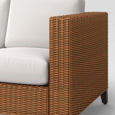 Brookfield Steel Wicker Patio Sofa - Light Brown - Threshold™ 4 Brookfield Steel Wicker Patio Sofa - Light Brown - Threshold™ - Image 4