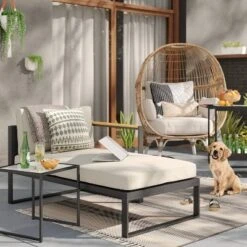 5' X 7' Striped Tapestry Outdoor Rug Gray - Threshold™