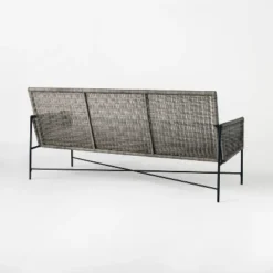 Wicker & Metal X Frame Patio Sofa - Gray - Threshold™ Designed With Studio McGee -Threshold Sales Store GUEST e9727c5c 7d57 4fb3 b845 7b850243113b