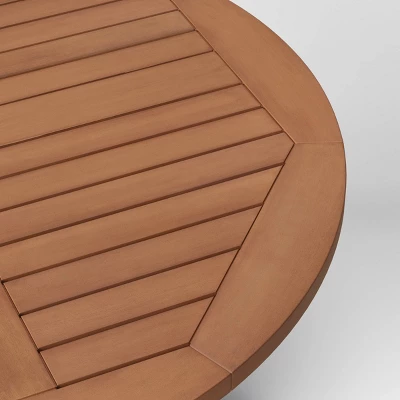 Morie Wood 4 Person Round Patio Dining Table - Threshold™ 2 Morie Wood 4 Person Round Patio Dining Table - Threshold™ - Image 2