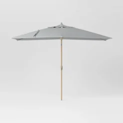 10'x6' Rectangular Market Patio Umbrella - Light Wood Pole - Threshold™ -Threshold Sales Store GUEST f5207d19 b112 42c3 9b2a 2cb4b691976e